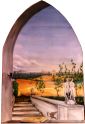 Trompe'oil con paesaggio della Franciacorta
